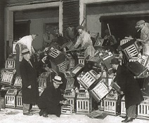 Photograph of Confiscated Gaming Machines Being Destroyed