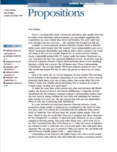 Propositions: A Letter of Ideas and Findings, Number 10
