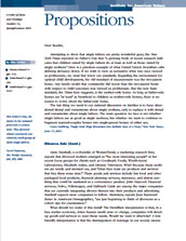 Propositions: A Letter of Ideas and Findings, Number 11