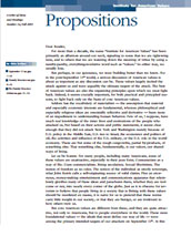 Propositions: A Letter of Ideas and Findings, Number 12