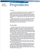Propositions: A Letter of Ideas and Findings, Number 2