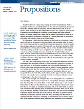 Propositions: A Letter of Ideas and Findings, Number 5