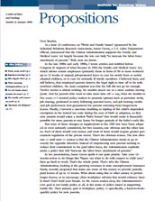 Propositions: A Letter of Ideas and Findings, Number 9