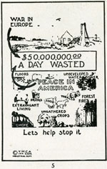 War in Europe, Peace in America Illustration