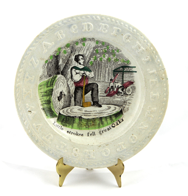 Thrift Maxim Plate: Little strokes fell great Oaks