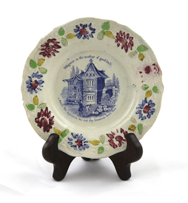 Thrift Maxim Plate: Diligence is the mother of good-luck... 