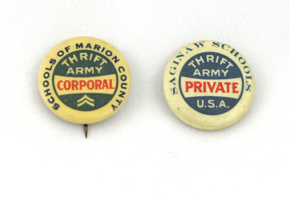 Thrift Army School Buttons