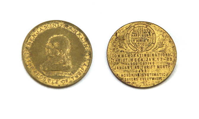 Benjamin Franklin The Apostle of Thrift Coin
