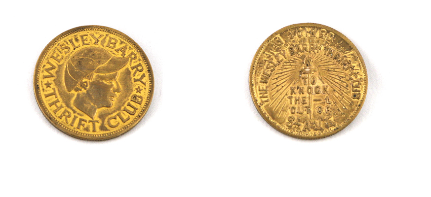 The Wesley Barry Thrift Club Token