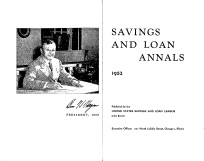 Savings and Loan Annals 1952