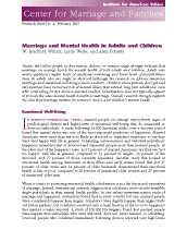 Marriage and Mental Health in Adults and Children