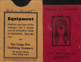 Camp Fire Girls Member Certificate, Red