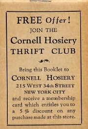 Cornell Hosiery Thrift Club Booklet
