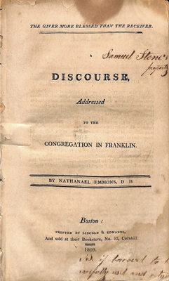 A Discourse Addressed to the Congregation in Franklin