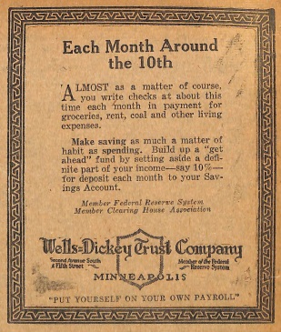 Wells-Dickey Trust Company Ad: 'Put Yourself on Your Own Payroll'