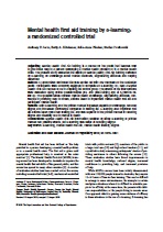 Mental Health First Aid Training by e-learning: A Randomized controlled trail