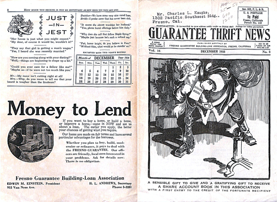Guarantee Thrift News, December 1938, Vol. 16, No. 8