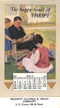 The Happy Result of Thrift Calendar Card