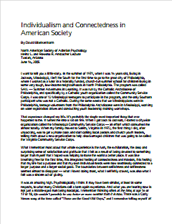 Individualism and Connectedness in American Society