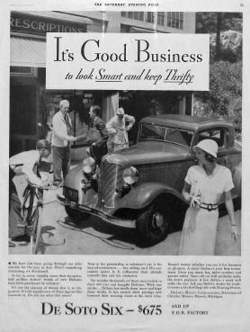 DeSoto Motor Corporation Ad: It's Good Business to Look Smart and Keep Thrifty