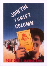 Post Office Savings Bank Postcard: 'Join the Thrift Column'