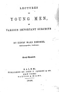 Lectures to Young Men, on Various Important Subjects