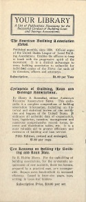 Your Library, A List of Publications Necessary for the  Successful Conduct of Building-Loan and Savings Associations