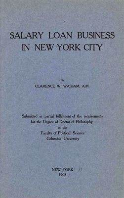 The Salary Loan Business in New York City
