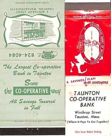 Taunton Cooperative Bank Matchbooks 