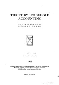 Thrift by Household Accounting and Weekly Cash Record Forms