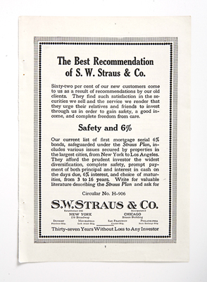 The Best Recommendation of S.W. Strauss and Company Ad in The Atlantic Monthly
