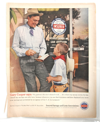 Insured Savings and Loan Associations Ad: Gary Cooper Says