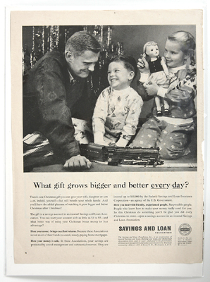 Insured Savings and Loan Associations Ad: What Gift Grows Bigger Every Day