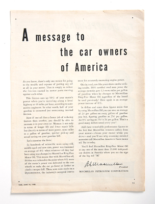 Time Magazine: A message to car owners of America