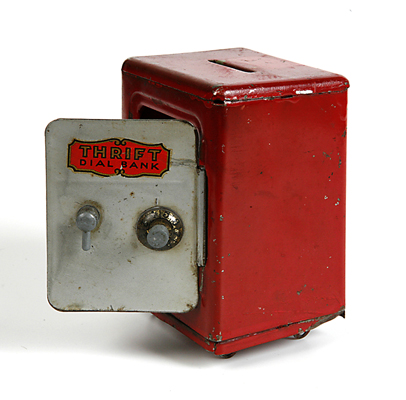 Thrift Dial Red Safe Bank