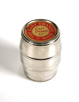 The East Orange Bank Metal Barrel Bank