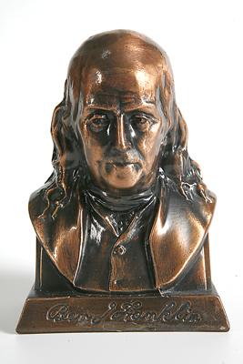 Ben Franklin Copper Bust Bank
