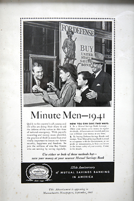 Minute Men- 1941 Mutual Savings Bank Ad