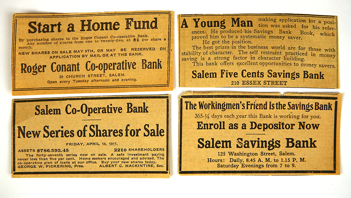 Savings Banks of Salem, MA Ad Clippings