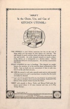 Thrift Leaflet No. 10: Thrift in the Choice, Use, and Care of Kitchen Utensils