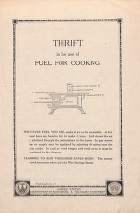 Thrift Leaflet No. 11: Thrift in the Use of Fuel for Cooking