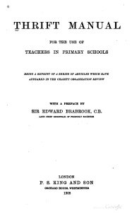 Thrift Manual For the Use of Teachers in Primary Schools