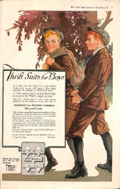 Crompton All-Weather Corduroy Ad: Thrift Suits for Boys