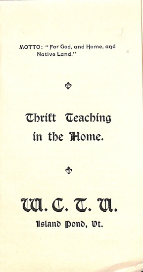 Thrift Teaching in the Home