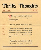 Thrift Thoughts, August 1923
