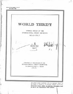 World Thrift: Bulletin of the International Thrift Institute, 1927, No. 1