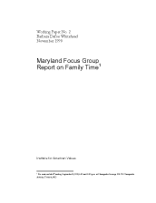 Maryland Focus Group Report on Family Time