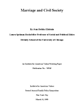 Marriage and Civil Society