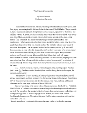 The Paternal Imperative