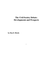 The Civil Society Debate: Developments and Prospects